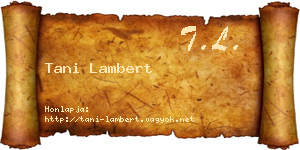 Tani Lambert névjegykártya